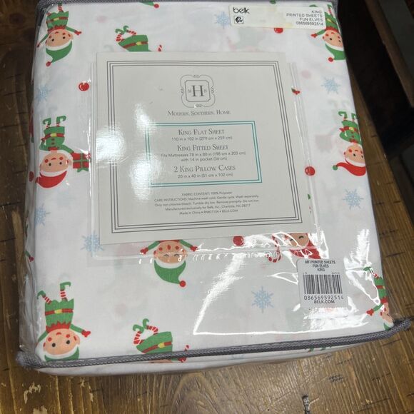 Modern Southern Home King Size Sheet Set Elves Microfiber Super Soft Sheets - Picture 2 of 3